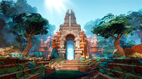 Fantasy Ruin Arch Temple Tree Hd Wallpaper Peakpx