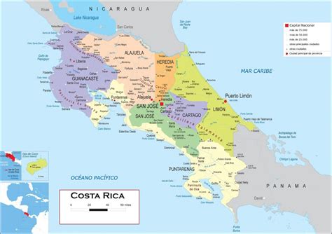Mapa De Costa Rica Con Provincias Cantones Y Distritos 【para Descargar