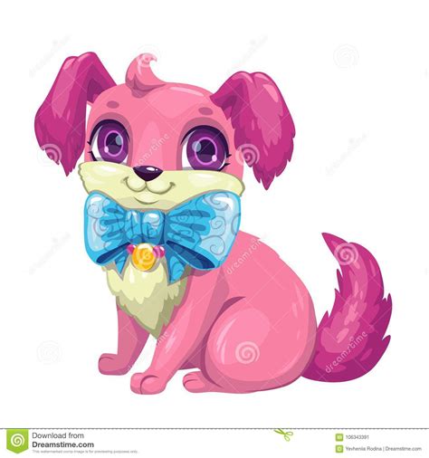 Little Cute Cartoon Fluffy Puppy Stock Vector