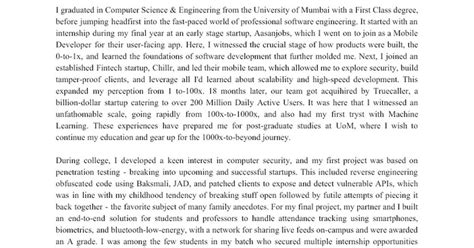 Sop Review For Msc In Artificial Intelligence Cs Uk Statementofpurpose