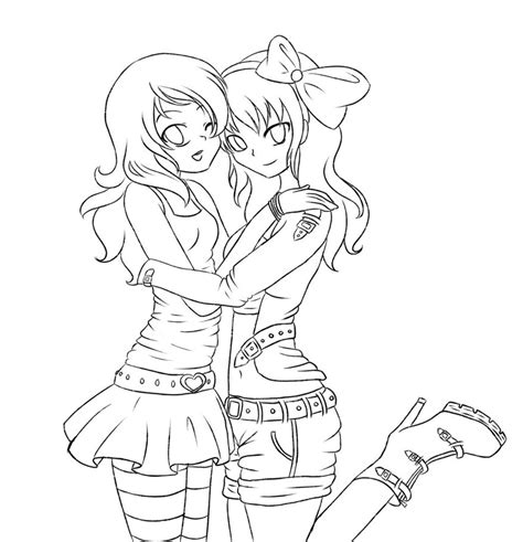 Anime Best Friends Coloring Pages At Getdrawings Free Download