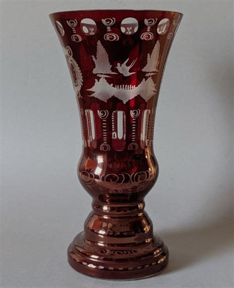 Friedrich Egermann Large Crystal Ruby Red Vase In Red Catawiki