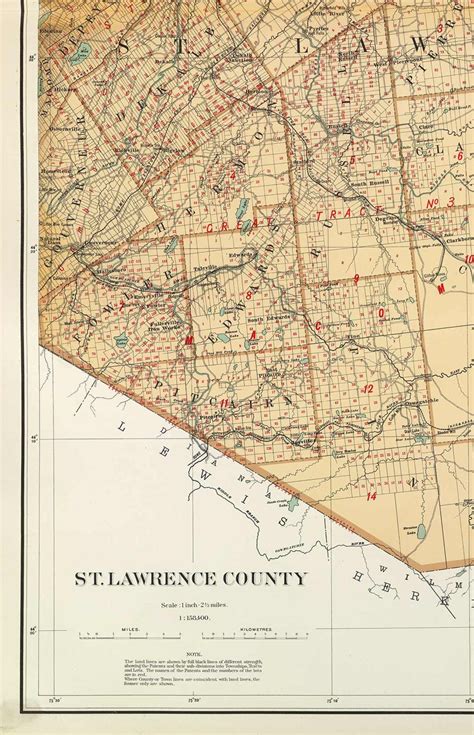 St Lawrence County 1895 Map New York Reprint Land Patents Bien Etsy