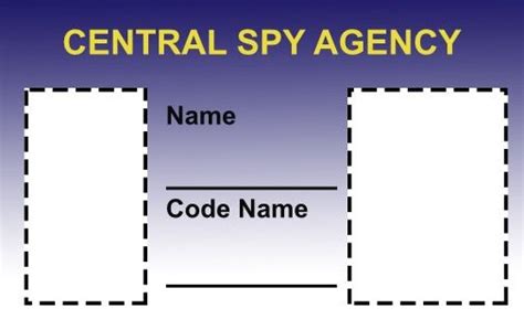 Spy Id Template Id Card Template Printable Activities Card Template