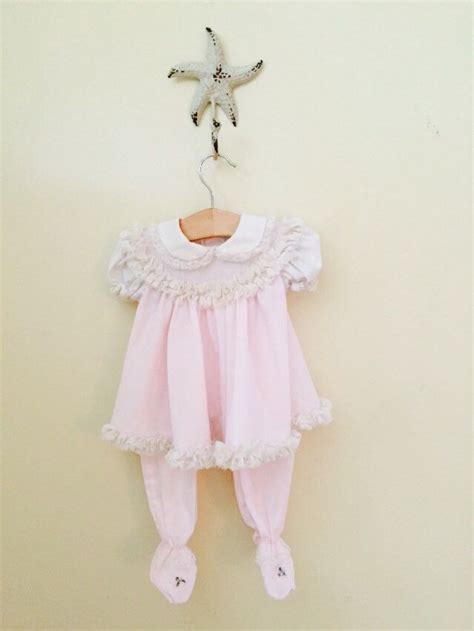 Baby Girls Pink Outfit Dress And Matching Pants By Bryan Size Etsy