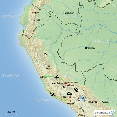 Stepmap Peru Landkarte Für Südamerika