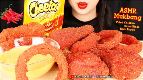 Asmr Mukbang Hot Cheetos Onion Rings Fried Chicken Hot Sex Picture