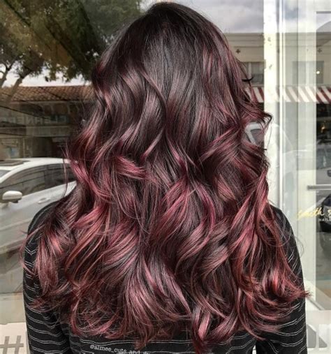 Ideal for those with darker skin tones, burgundy highlights give a warm and colorful glow to black hair. 50 Shades of Burgundy Hair Color: Dark, Maroon, Red Wine ...