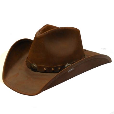 Stetson Roxbury Brown Leather Cowboy Hat