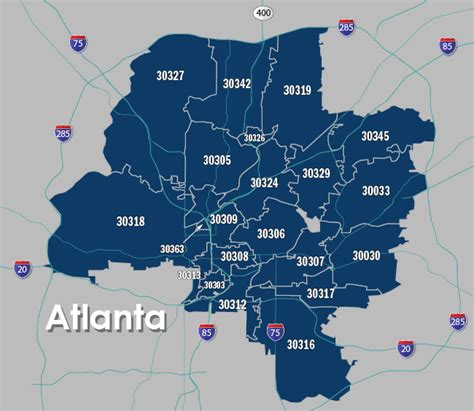 Atlanta Map With Zip Codes F