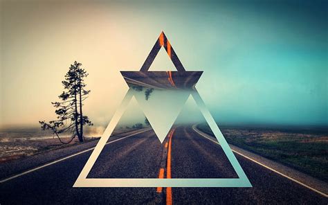 Hd Wallpaper Geometry Road Polyscape Tree Nature Plant No People