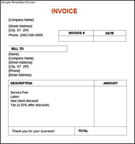 Simple Invoice Template Free Download