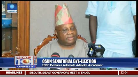 News10 Inec Declares Ademola Adeleke Winner Of Osun Senatorial Bye Election 090717 Pt 1