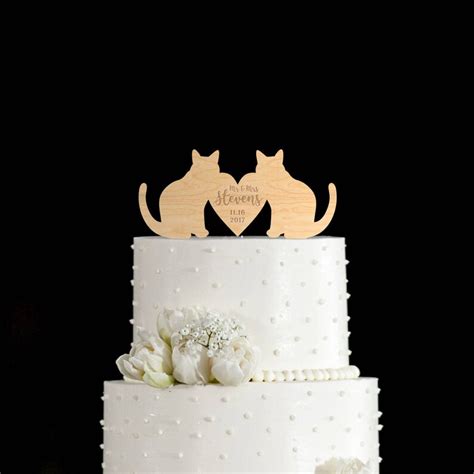 Cat Wedding Cake Toppercat Cake Toppercake Topper Catcake Etsy
