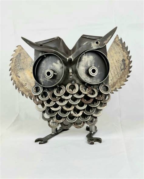 Recycled Scrap Metal Shovel Owl Garden Art Sculpture Etsy
