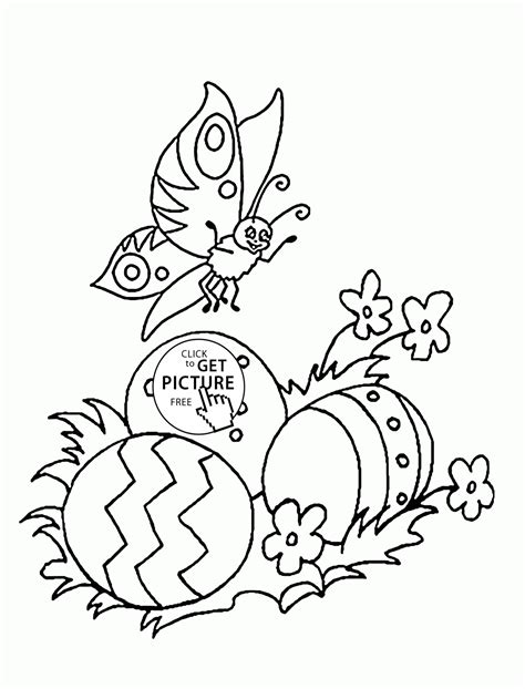 Kreidemarker vorlagen schöne fenster an ostern, weihnachten oder im herbst! Butterfly and Easter Eggs coloring page for kids, coloring ...