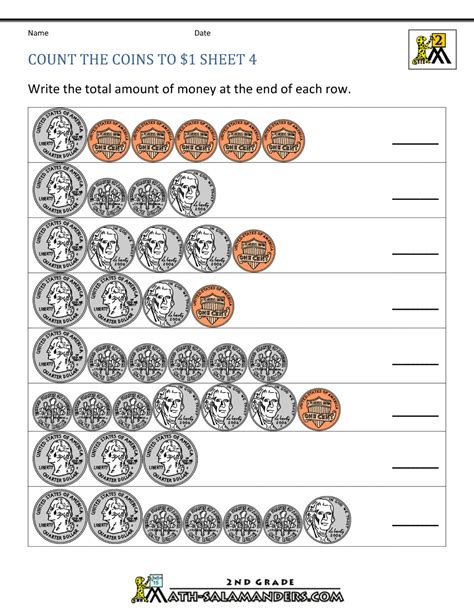 Counting Money Worksheets Up To 1