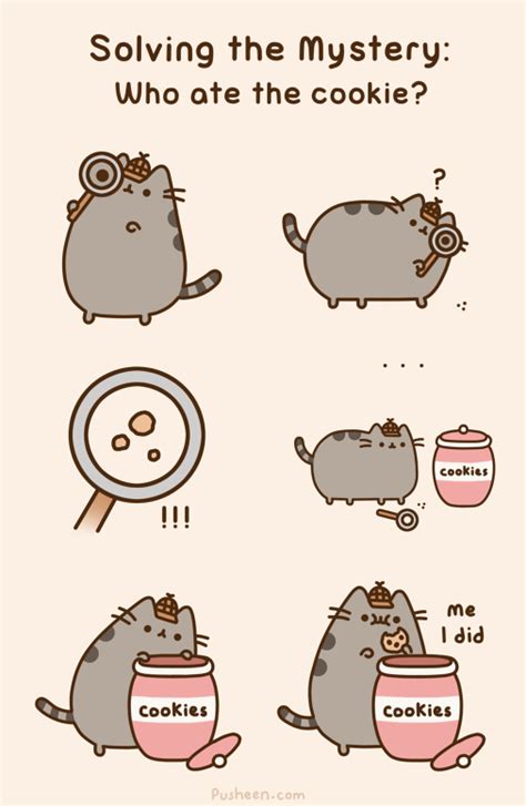 How To Draw A Pusheen Cat Eating A Cookie