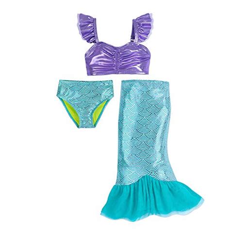 disney i am ariel 3 piece deluxe swimsuit for girls blue the mermaids world