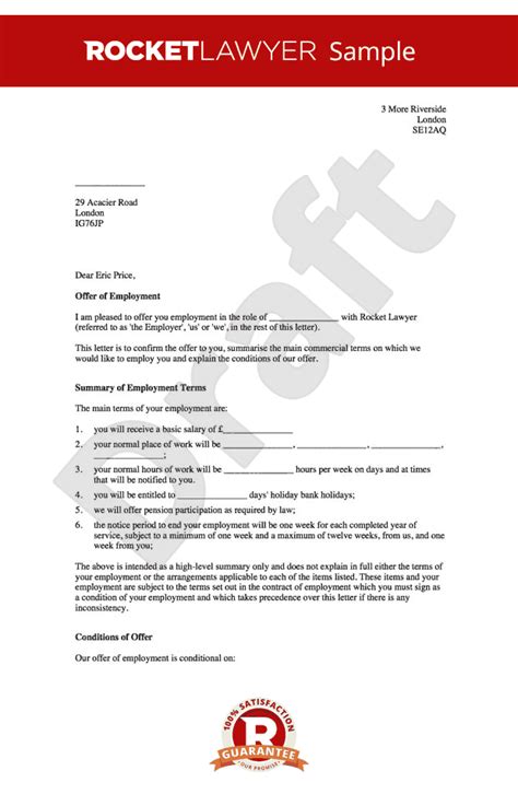 Offer Of Employment Letter Create A Job Offer Letter Online