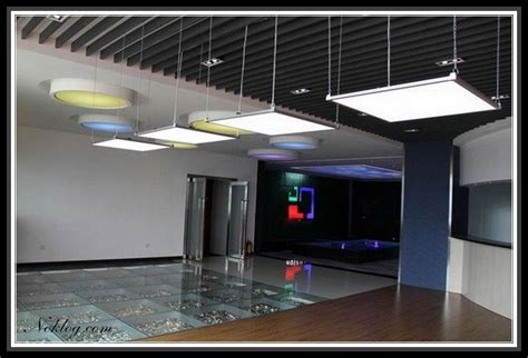 If you are going to use recessed lights, install the wiring before putting the suspension wires in place. Outstanding Led Light Panel Suspended Ceiling Design Idea ...
