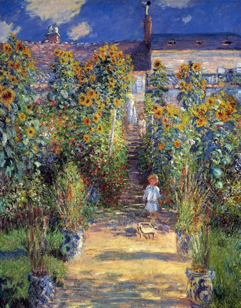 Claude Monet Picture The Artists Garden At Vétheuil 1880