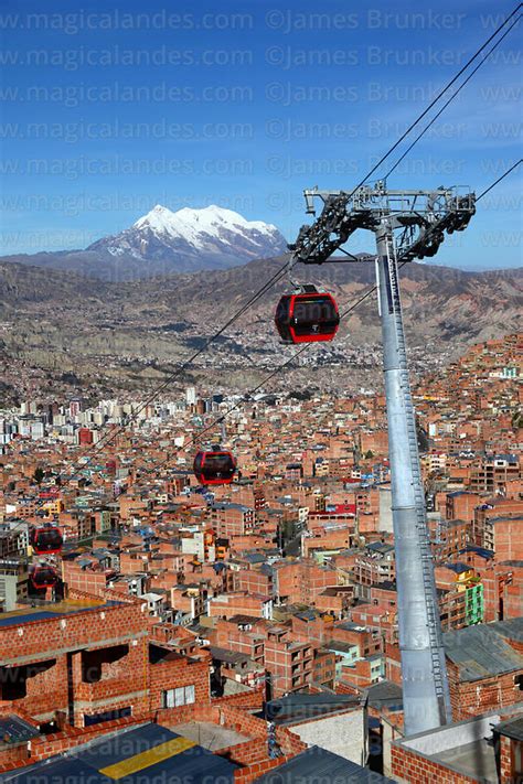 Magical Andes Photography Red Line Cable Car Gondolas Above La Paz