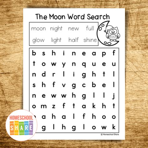 Moon Word Search Free Homeschool Share