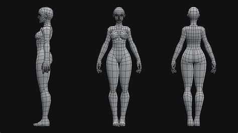 Artstation Low Poly Female Base Mesh Andrew Chacon Character