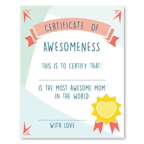 We've compiled an extensive list of the most beautiful and meaningful gifts for christian moms available. Certificate of Awesomeness, Best Mom Certificate ...