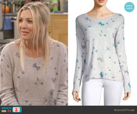Wornontv Pennys Butterfly Print Sweater On The Big Bang Theory