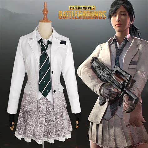 Game Pubg Playerunknowns Battlegrounds Cosplay Costumes Woman Pleated