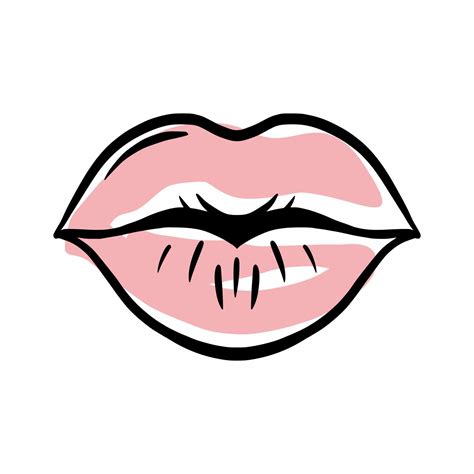 Labios De Mujer Pintados Con Pintalabios Dibujo A Mano 7504732 Vector