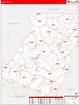 Indiana County, PA Zip Code Wall Map Red Line Style by ...