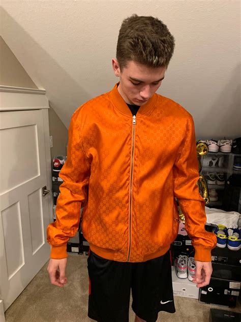 Gucci Orange Gucci Gg Reversable Bomber Jacket Grailed