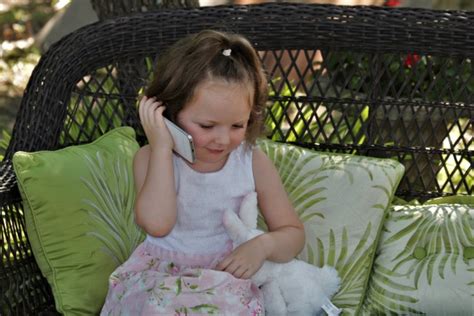 Little Girl Talking On Phone Free Stock Photo Public