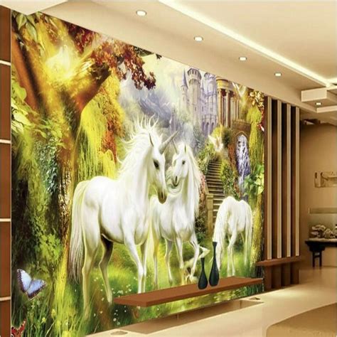Beibehang Large Custom Wallpaper Unicorn Oil Painting