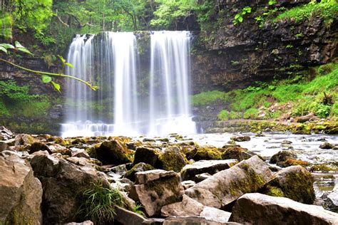 Beautiful Waterfall On The Four Waterfalls Trail At The Breacon Beacons
