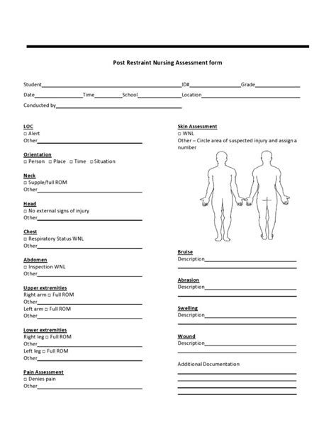 Printable Nursing Assessment