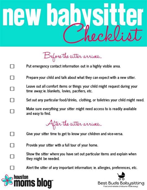 Five Things Your New Babysitter Wishes Youd Do Babysitter Checklist