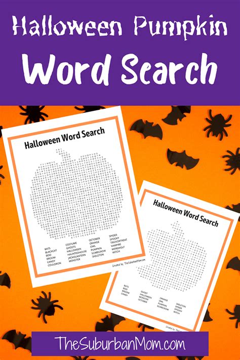 Free Printable Halloween Pumpkin Word Search Activity Page
