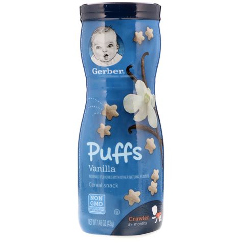 Also, homemade baby puffs are not only super healthy but you can change flavor/color simply changing the organic and seasonal vegetables or fruit you will use. Gerber Cereal Puffs Vanilla - 42g - Baby Amore
