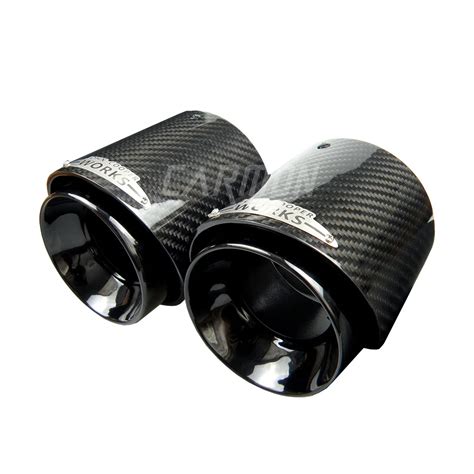 2 X Mini Cooper S Jcw Carbon Fiber And Stainless Steel Exhaust Tips Car