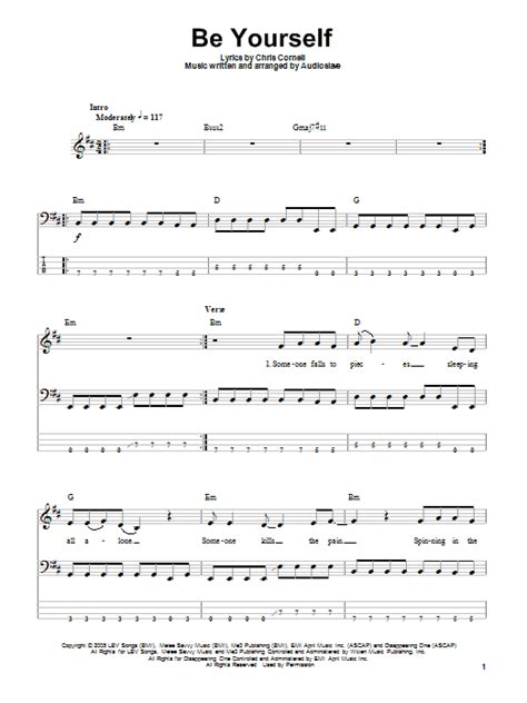 Show us your talent, perform love yourself chords! Be Yourself by Audioslave - Bass Tab - Guitar Instructor