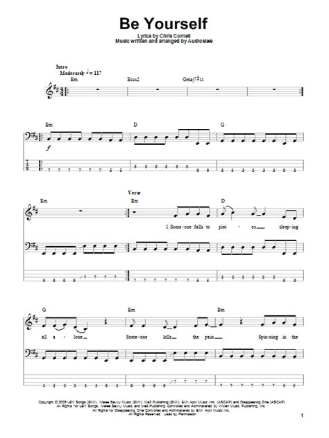 (chorus) c g am f cause if you like the way you look that much c g c oh baby you should go and love yourself c g am f and if you think that i'm still holding on to something c g c you should go and love yourself. Be Yourself by Audioslave - Bass Tab - Guitar Instructor