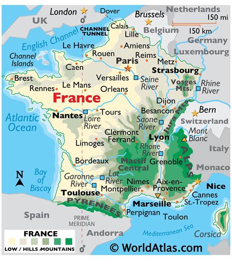 France Latitude Longitude Absolute And Relative Locations World Atlas