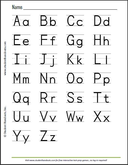 Abcs Print Manuscript Alphabet For Kids To Learn Writing Student