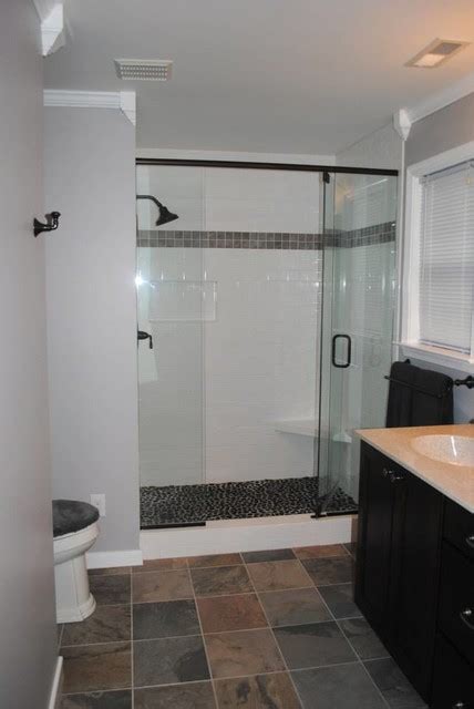 White and black subway tile. Slate Gray Porcelain Tile, White Subway Tile, Murray Fiess ...
