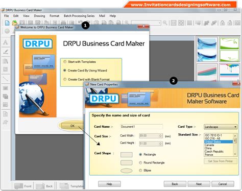 screenshots  business cards designing software  learn   create