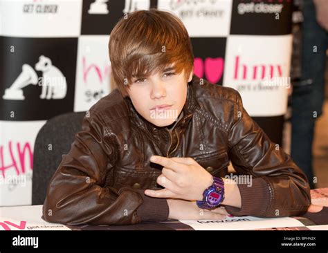 Justin Bieber Meeting Fans And Signing Copies Of His New Album At Hmv